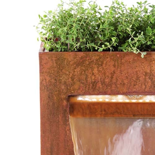 El jardín de acero multifuncional del metal de la cascada de Corten adorna la característica del agua con el plantador