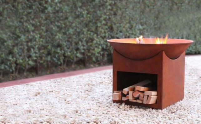 Hoyo de acero diseñado modificado para requisitos particulares del cuenco de fuego de Corten del jardín del almacenamiento al aire libre de la leña