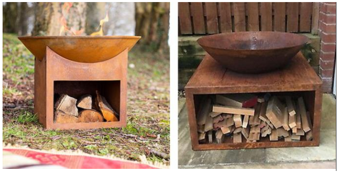 Hoyo de acero diseñado modificado para requisitos particulares del cuenco de fuego de Corten del jardín del almacenamiento al aire libre de la leña