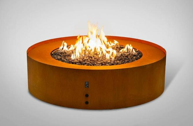 fuego redondo de acero Pit Table de Corten del propano libre portátil del gas de los 95cm