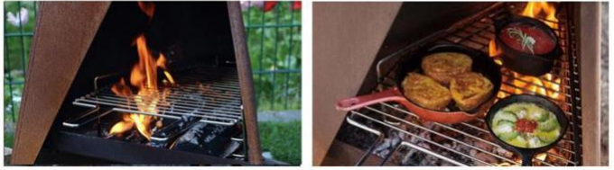 Chimenea al aire libre el 120cm moderna libre Corten geométrico Chimenea de acero