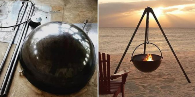 Trípode al aire libre de los calentadores del ODM del OEM que cuelga el cuenco de fuego de acero de Corten con la parrilla de la BARBACOA