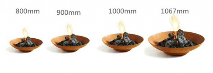 Cuenco de fuego de acero de Corten del calentador los 60cm de la hornilla de madera al aire libre del carbón de leña para el patio