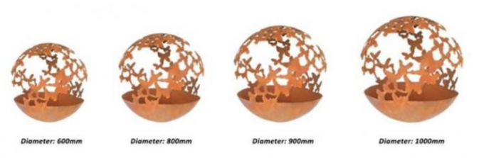 fuego Pit Sphere de Heater Butterfly Theme Corten Steel del patio del diámetro de los 90cm