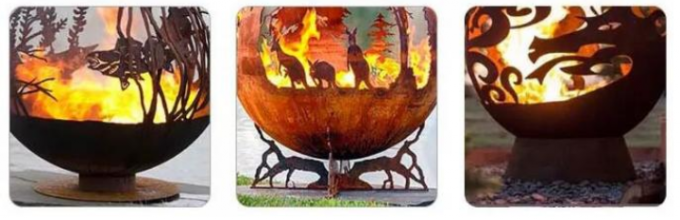 fuego Pit Sphere de Heater Butterfly Theme Corten Steel del patio del diámetro de los 90cm