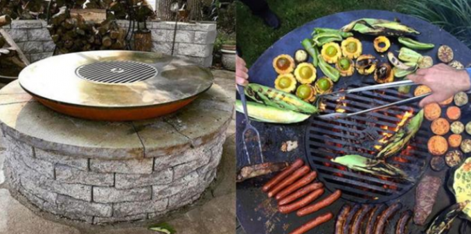 Punto bajo clásico de 40 pulgadas alrededor del fuego de acero de cocinar al aire libre Pit Barbecue de Corten de la parrilla