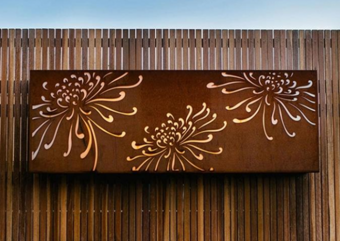 El laser cortó el panel ligero de acero de la característica de Corten de la pantalla decorativa al aire libre de Waratah