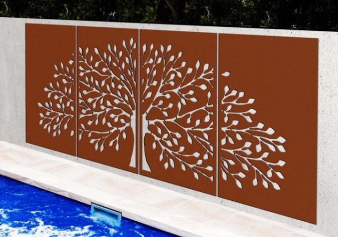 El laser cortó el árbol del panel decorativo de acero de Corten de la pantalla del metal del diseño de la vida