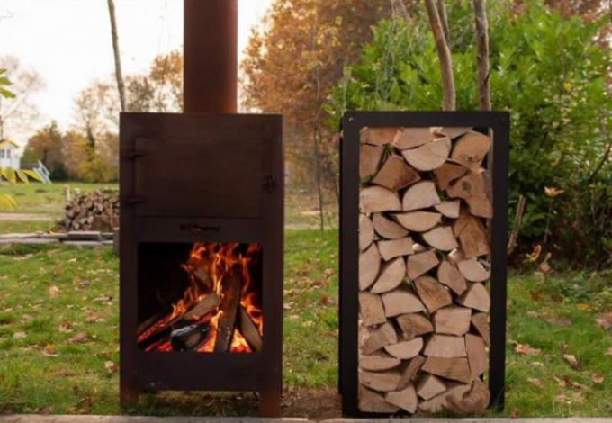 Chimenea al aire libre de Oven Wood Burning Corten Steel de la pizza del jardín con las parrillas
