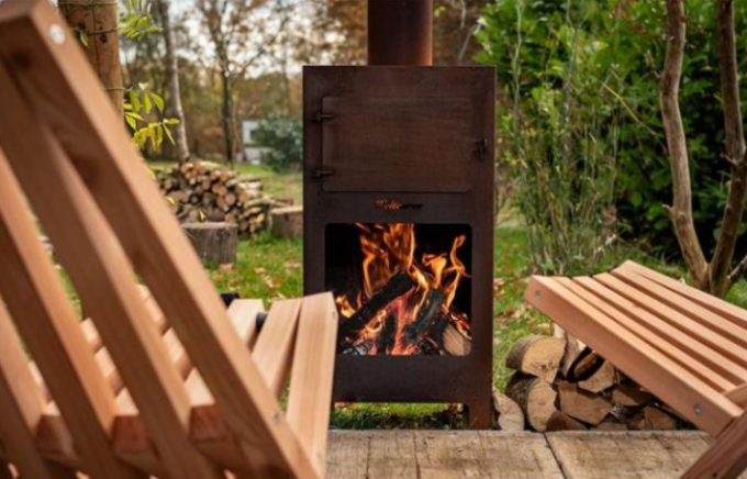 Chimenea al aire libre de Oven Wood Burning Corten Steel de la pizza del jardín con las parrillas