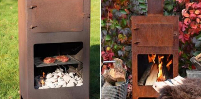Chimenea al aire libre de Oven Wood Burning Corten Steel de la pizza del jardín con las parrillas