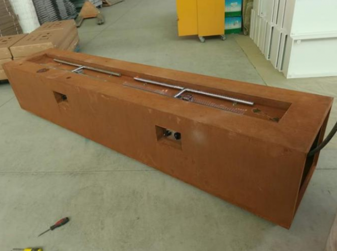 Fuego de gas de acero ocultado rectángulo de Corten del tanque de LP Pit Table For Backyard
