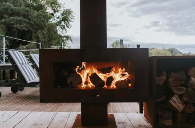 Estufa ardiente de madera de acero de Corten del jardín de la chimenea al aire libre libre del metal