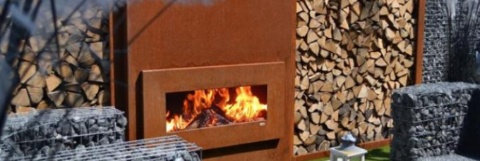 Estufa ardiente de madera de acero de Corten del jardín de la chimenea al aire libre libre del metal