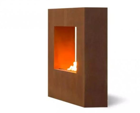 El diseño moderno decorativo aherrumbró chimenea de gas de acero al aire libre de la naturaleza de Corten