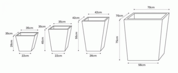 Caja cuadrada afilada de acero del plantador de Corten del color rústico caliente para el paisaje del jardín