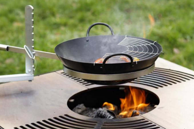 Parrilla de acero pintada negra da alta temperatura al aire libre del carbón de leña de la barbacoa de Corten
