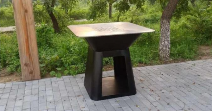 Parrilla de acero pintada negra da alta temperatura al aire libre del carbón de leña de la barbacoa de Corten
