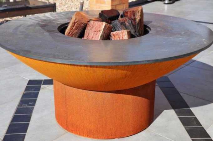 La BARBACOA de Rusty Outdoor Charcoal del diseño moderno asa a la parrilla el hoyo de acero del cuenco de fuego de la BARBACOA de Corten