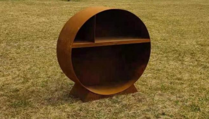 Tenedor de acero de la leña de Corten de la tienda circular rústica decorativa del registro
