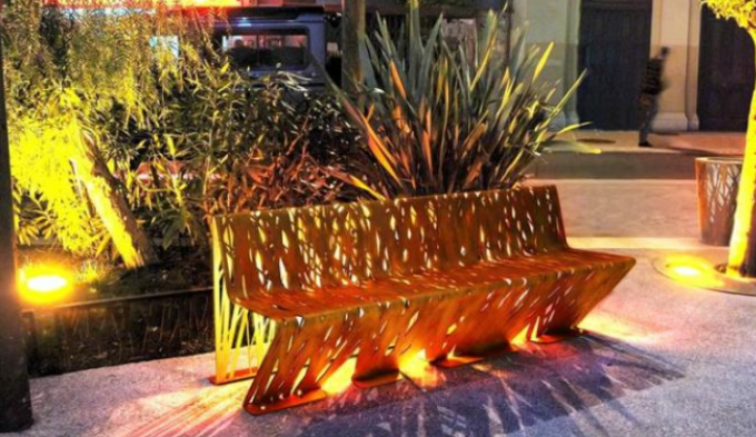 Bancos cruzados de acero al aire libre de Corten de los muebles de calle del último diseño