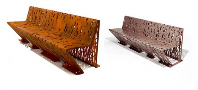 Bancos cruzados de acero al aire libre de Corten de los muebles de calle del último diseño