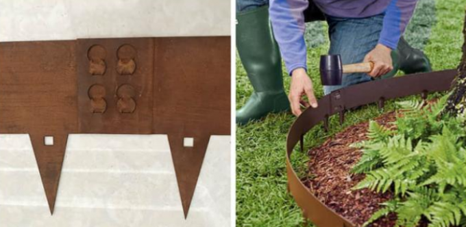 borde de la frontera del metal del 175cm Rusty Corten Garden Lawn Edging para el jardín Landscraping