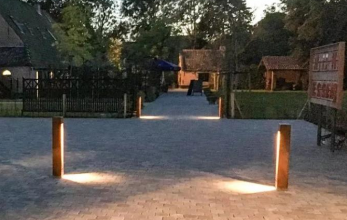 Luces de acero al aire libre del bolardo del color del moho de Corten del accesorio de iluminación de la decoración