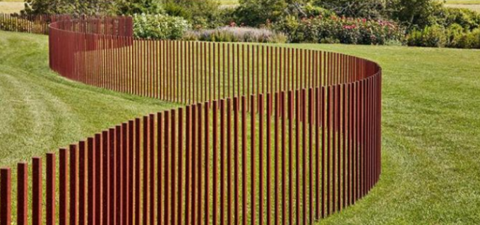 Cerca de acero del enrejado de Serpentine Layout Metal Picket Fence Corten de la granja del jardín
