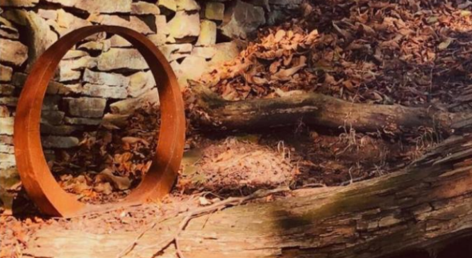 puerta de acero de la luna de Corten del diseño único del diámetro de los 210cm para ajardinar del jardín