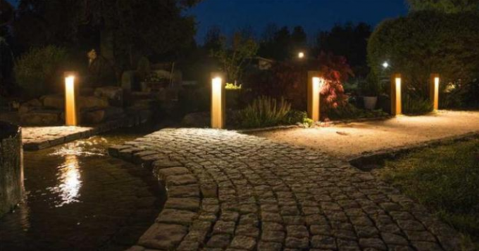 el cuadrado moderno de los 40cm llevó la iluminación de acero ligera de Corten Rusty Path de los bolardos