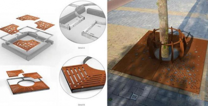 Reja de acero aherrumbrada modificada para requisitos particulares del árbol de Corten del metal para el jardín decorativo