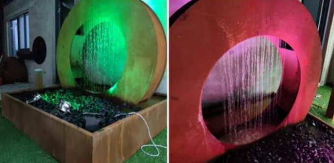 Característica de acero del agua de Corten del pequeño diseño único de la luna para el paisaje del jardín