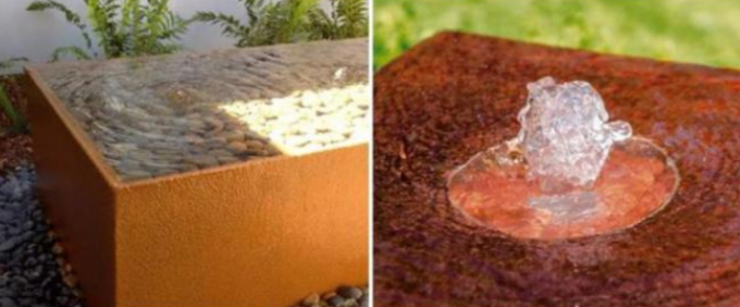 Tabla de acero rectangular de la fuente de agua de Corten del paisaje del jardín de la decoración