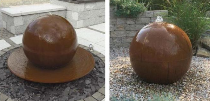La esfera exterior modificada para requisitos particulares de la decoración formó a Rusty Corten Steel Water Feature