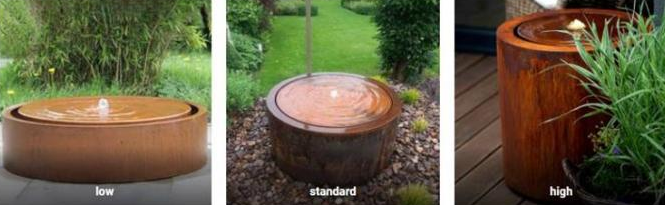 fuente de acero de la capa freática del 120cm Dia Garden Rust Surface Cylindrical Corten