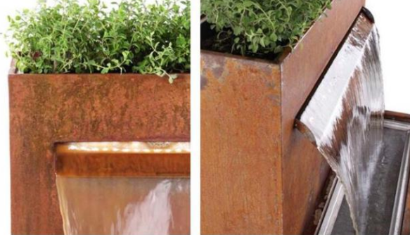 Cascada exterior Herb Planter de Rusty Corten Steel Pool With de la decoración del jardín