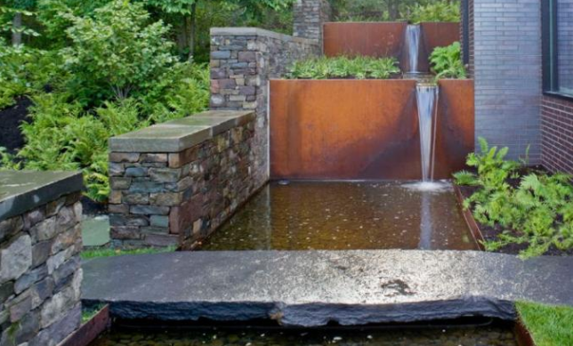 Cascada exterior Herb Planter de Rusty Corten Steel Pool With de la decoración del jardín