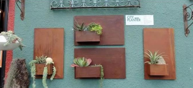 Cajas de acero del plantador de Corten del tapiz vertical para la decoración de la pared del metal