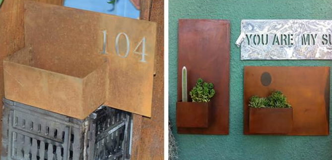 Cajas de acero del plantador de Corten del tapiz vertical para la decoración de la pared del metal