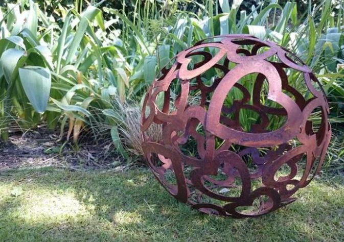 Escultura grande de Ring Corten Steel Metal Art del extracto moderno rústico al aire libre