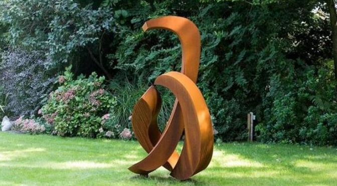 Escultura de acero del jardín de Rusty Lawn Statues Abstract Weathering del metal de encargo del tamaño