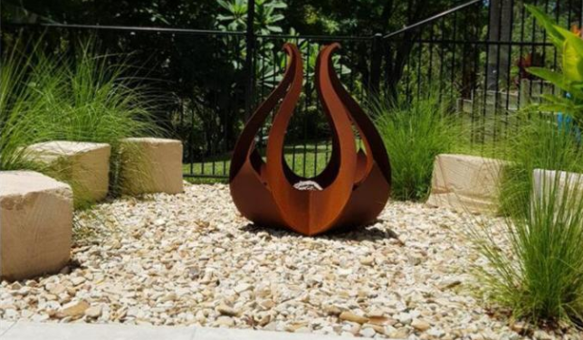 Plantadores grandes al aire libre decorativos de la flor del metal de Corten para el paisaje del jardín