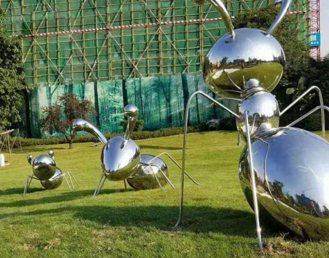 Metal de gran tamaño Art Stainless Steel Ant Sculpture animal de la decoración del jardín