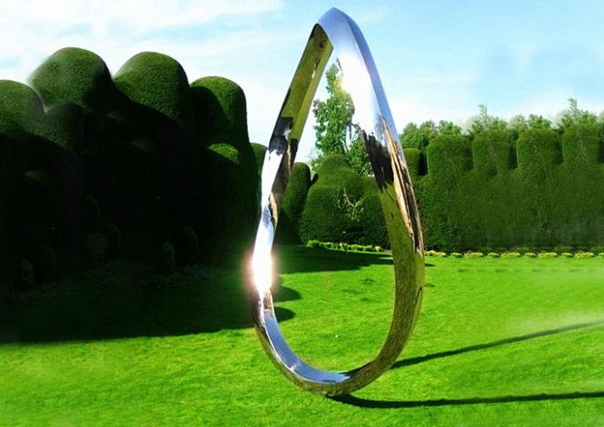Escultura al aire libre de acero inoxidable del diseño del círculo del extracto del jardín de Moden