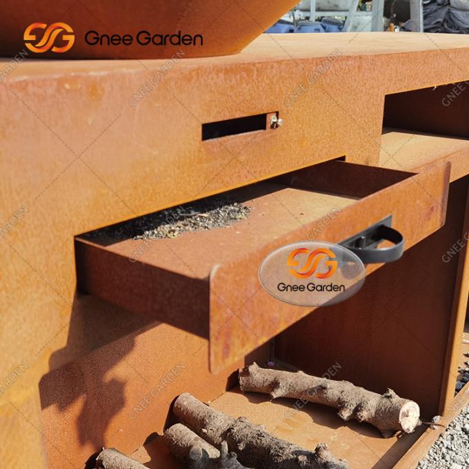 El carbón de leña único de la barbacoa asa a la parrilla la parrilla de acero de la barbacoa de Corten para la cocina al aire libre