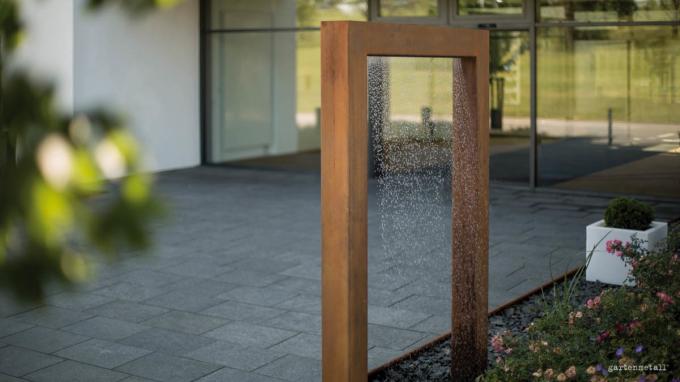 Piscina de agua modificada para requisitos particulares del metal del jardín con la fuente de agua de acero del jardín de Corten de la cortina de la lluvia