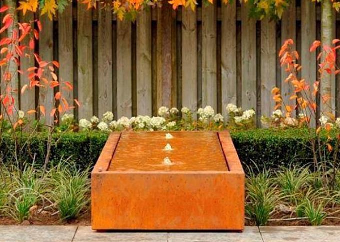 Productos al aire libre del jardín de la decoración del jardín de Corten de la fuente de la característica de acero del agua
