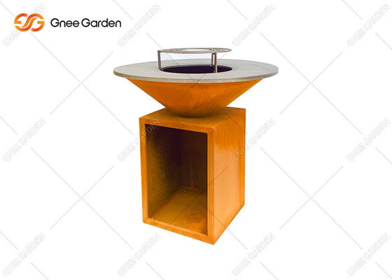 Parrilla al aire libre de Pit Table Corten Steel Bbq del fuego de la familia de acero de Corten del carbón de leña
