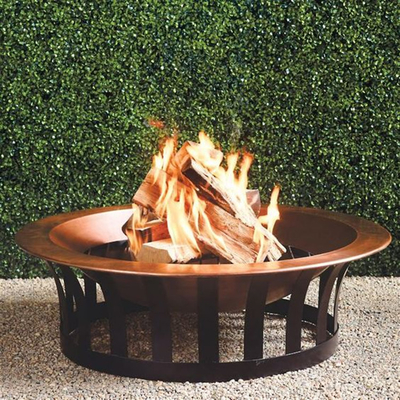 Ronda del OEM que resiste al fuego de acero Pit Wooden Firepits del patio los 62*62*64cm
